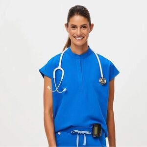Figs Royal Blue XL Scrub Top